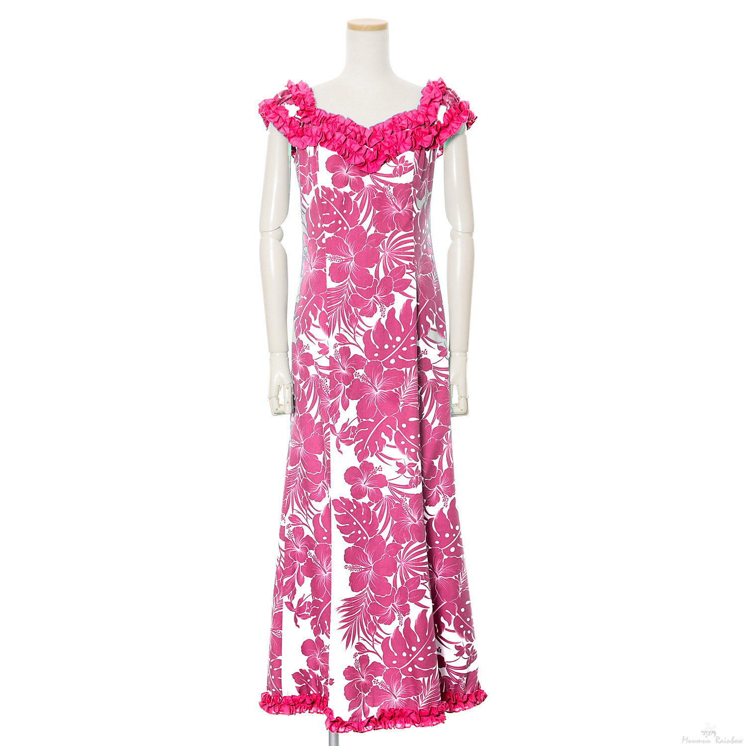 RCNAハイビスカス ロングドレス/ピンク | ハワイウェディング参列衣装は「ムームーレインボーホテル宅配」で楽々レンタル